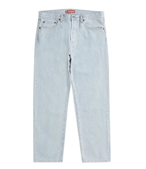 supreme washed blue jeans